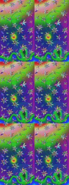 Raster illüstrasyonu. Çiçekli, yapraklı, çiçek desenli eskiz. El çizimi.