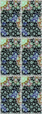 Tarafsız ve siyah renkli çiçekler suluboya stilinde. Raster illüstrasyonunda kusursuz çiçek deseni.