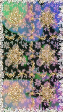 Altın elementlerle nötr renklerde altın desen. Kusursuz altın desen. Raster doğulu süsü.