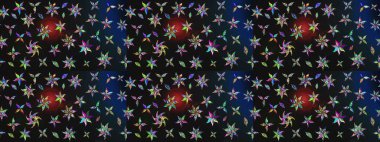 Renkli şirin çiçek deseni. Raster Modaya uygun kumaş deseni. Renkli Bahar Teması eskiz kalıbı. Düz Çiçek Elementleri Tasarımı.