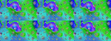 Çiçekli çiçek deseni, suluboya. Süslü kumaş deseni. Raster deseni.