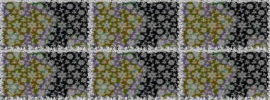 Raster illüstrasyonunda kusursuz çiçek deseni. Renkli Bahar Temalı Kusursuz Arkaplan. Süslü kumaş deseni. Düz Çiçek Elementleri Tasarımı.