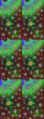 Çiçekli çiçek deseni, suluboya. Raster deseni. Süslü kumaş deseni.