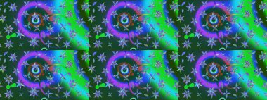 Renkli Bahar Teması eskiz kalıbı. Mavi ve yeşil renkli çiçekler. Çiçek desenli eskiz, yaz çiçekleri. Düz Çiçek Elementleri Tasarımı.