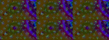 Raster illüstrasyonu. Organik motif arka planı. Çizim kalıbı. Ultraviyole kumaş deseni.