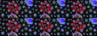 Gri ve siyah renkli çiçekler. Sevimli çiçek raster deseni. Düz Çiçek Elementleri Tasarımı. Renkli Bahar Teması çizim şablonu.