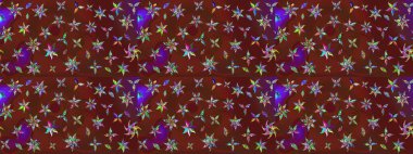 Renkli çizim kalıbı. Çiçek duvar kâğıdı. Raster illüstrasyonu. Çiçek arkaplan. Kahverengi ve kırmızı renkli şirin tekstil.