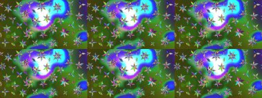 Çiçekli çiçek deseni, suluboya. Küçük çiçekte güzel bir çiçek deseni var. Raster deseni.