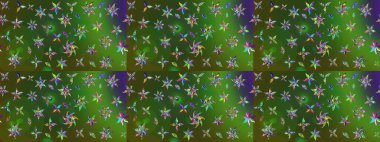 Çiçek kompozisyonu, el boyası, hassas şablon. Sevgililer günü ve tebrik kartı konsepti için şık bir davetiye. Yeşil ve mor renkli manzaralı çiçek deseni. Üst görünüm, yumuşak biçim.