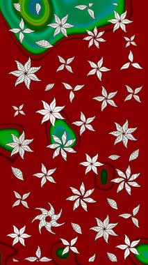 Çizgi çizimi kalıbı. Raster Moda kumaş deseni. Şirin çiçekler..