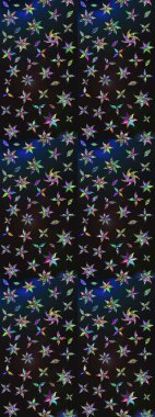 Raster illüstrasyonundaki çiçek desenli çizim. Süslü kumaş deseni. Düz Çiçek Elementleri Tasarımı. Renkli Bahar Teması çizim şablonu.