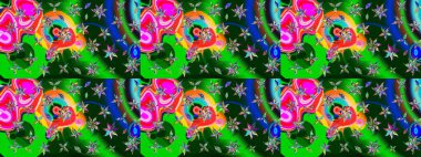 Tomurcukları papatya çiçekleri olan sevimli bir çiçek deseni. Raster illüstrasyonu. Kumaş, tekstil, duvar kağıdı baskısı için. Miles Fleur, süslü püslü bir süs. Eski usul. Taslak arkaplan.