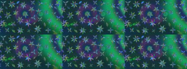 Çiçek arkaplan. Raster deseni. Çiçek kompozisyonu. Küçük çiçekte güzel bir desen var. - Mavi ve yeşil çiçekler. Çiçek kolajı. Doğa.