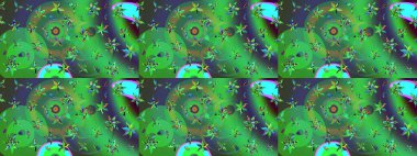 Yeşil ve mor renkli vadi çiçekleri. Raster çiçek desenleri çiziyor..