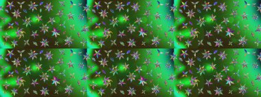 Yeşil ve gri renkli çiçekler. Düz Çiçek Elementleri Tasarım Raster illüstrasyonu. Renkli Bahar Teması eskiz kalıbı. Çiçek eskiz kalıbı geçmişi.