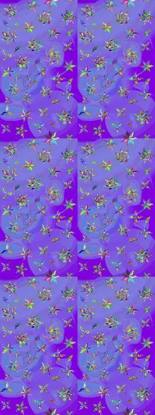 Modern stil dokusu. Çiçek desenli raster, menekşe ve mavi çizgi grafik deseni soyut raster arkaplanı.