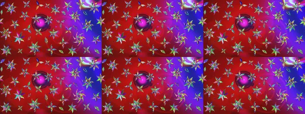 Raster illüstrasyonu. Tropik çiçek desenleri. Kırmızı ve mor renkte çiçekler.