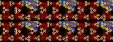 Düz Çiçek Elementleri Tasarımı. Renkli Yaz Temalı eskiz kalıbı. Siyah ve kırmızı renkte çiçekler. Sevimli çiçek raster deseni.