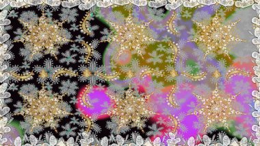 Gri ve nötr renklerde, altın elementlerle klasik, pürüzsüz desen. Noel 2019, kar tanesi, yeni yıl.