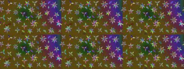 Çiçek arkaplan. Raster illüstrasyonu. Yeşil ve kahverengi renkli şirin tekstil tarzında. Renkli çizim kalıbı. Çiçek duvar kağıdı.