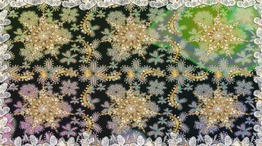 Kusursuz klasik altın desen. Gri renkli ve altın elementli altın desenli. Raster geleneksel oryantasyon süsü.