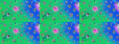 Güzel kumaş deseni. Bahar çiçekleriyle güzel bir çiçek deseni çizmişsin. Raster illüstrasyonu.