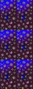 Çiçekli çiçek deseni, suluboya. Renkli Bahar Teması eskiz kalıbı. Raster illüstrasyonu. Kahverengi ve mor renkli çiçekler. Düz Çiçek Elementleri Tasarımı.