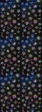 Çiçek izi. Suluboya tarzında gri ve mavi renkte çiçekler. Suluboya çizim deseni.