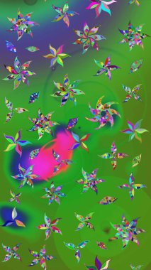 Motley illüstrasyonu. Çiçekli bahar çiçekleri. Küçük çiçekte güzel bir desen. Küçük renkli çiçekler. Moda baskıları için zarif bir şablon.