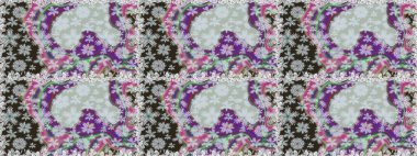 Renkli Bahar Temalı Kusursuz Arkaplan. Raster kusursuz. Güzel kumaş deseni. Çiçek deseni. Düz Çiçek Elementleri Tasarımı.