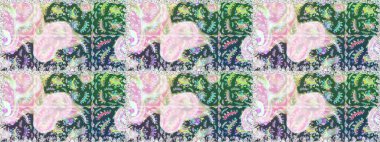 Çiçek deseni. Renkli Bahar Temalı Kusursuz Arkaplan. Raster kusursuz. Güzel kumaş deseni. Düz Çiçek Elementleri Tasarımı.