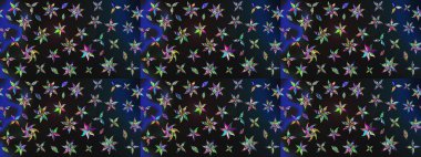 Küçük çiçekteki sevimli çiçek deseni. Gri ve mavi renkte çiçekler.