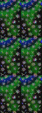 Vadinin yeşil ve gri renkli çiçekleri. Raster çiçek desenleri çiziyor..