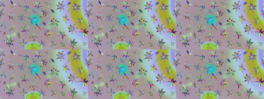 Güzel kumaş deseni. Bahar çiçekleriyle güzel bir çiçek deseni çizmişsin. Raster illüstrasyonu.