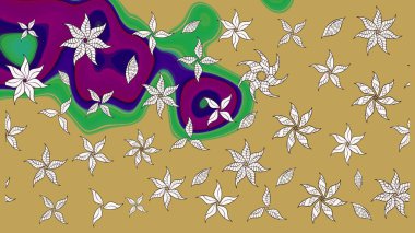 Raster güzel kumaş deseni çiziyor. Düz Çiçek Elementleri Tasarımı. Çiçek deseni. Renkli Bahar Teması çizim şablonu.