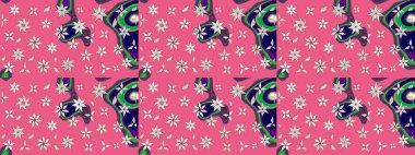 Raster çiçekleri klasik tarzda çizilmiş. Pembe ve nötr renklerde bahar çiçekleri. Çiçekli yumuşak bir eskiz şekli. Raster illüstrasyonu.