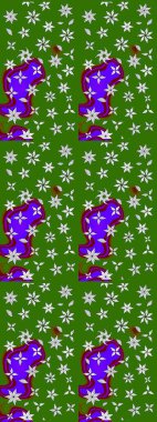 Çiçeksel fantezi tasarımı ve parlak bir arka plan çizimi. Renkli Bahar Teması eskiz kalıbı. Düz Çiçek Elementleri Tasarımı.