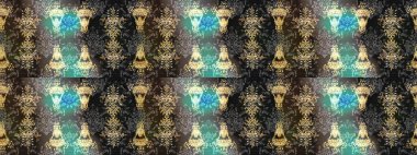 Winter pattern made of snowflake on gray, brown and neutral colors. Flat lay. Winter concept. Raster illustration.