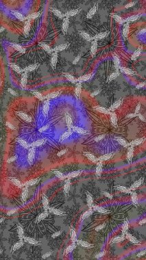 Raster illüstrasyonu. Güzel kumaş deseni. Bahar çiçekli güzel bir çiçek deseni..