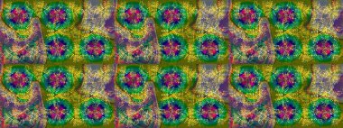 Renkli elementlerle Raster ilginç desen.