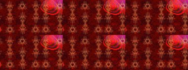 Raster illüstrasyonu. Kristal kar taneleri kırmızı, kahverengi ve siyah renklerde.