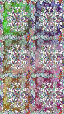 Tarafsız renklerde bir papatya deseni. Raster illüstrasyonu. Tarafsız renklerde.