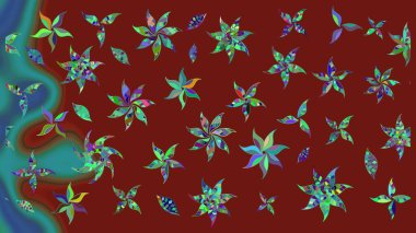 Raster illüstrasyonu. Şirin çiçek elementleri. Renkli Bahar Teması eskiz kalıbı. Düz Çiçek Elementleri Tasarımı. Çizim deseni Modaya uygun kumaş deseni.