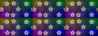 Karla süslenmiş Noel kar taneleri. Noel şenliği geçmişi. Raster illüstrasyonu.