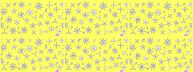 Halk tarzı. Parlak renkli çiçekleri ve sarı ve beyaz yaprakları olan harika bir çiçek deseni. Moda baskıları için zarif bir şablon. Modern çiçek arkaplanı.