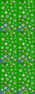 Yeşil ve nötr renklerde çiçekler. Renkli Bahar Teması eskiz kalıbı. Düz Çiçek Elementleri Tasarımı. Çiçekle çizim deseni.