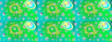 Moda baskıları için zarif bir şablon. Küçük renkli çiçekler. Robot resim. Çiçekli yaz çiçekleri. Motley illüstrasyonu. Küçük çiçekte şirin desenler.