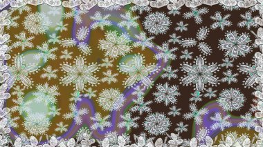 Raster Çiçek İllüstrasyonu güzel tekstil. Gri ve kahverengi renkte etnik çiçeklerle kusursuz bir desen..