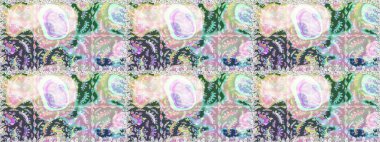 Raster illüstrasyonu. Patlayan çiçekler soyut olarak yerleştirilmiş. Tarafsız ve gri renklerde bahar çiçekleri. Raster deseni.