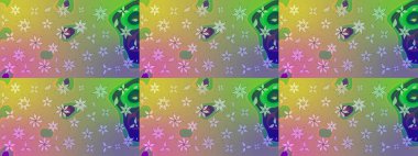 Şirin çiçek elementleri. Raster illüstrasyonu. Renkli Bahar Teması eskiz kalıbı. Taslak desenli, modaya uygun kumaş deseni. Düz Çiçek Elementleri Tasarımı.